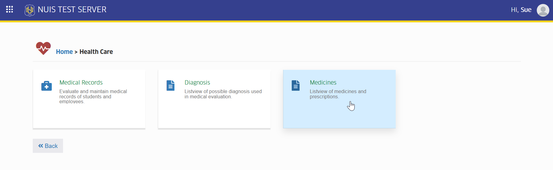 medicine module tab