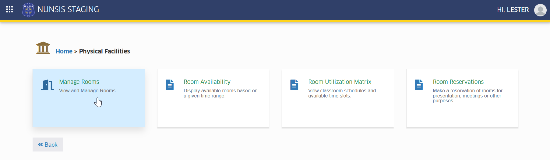 rooms module tab
