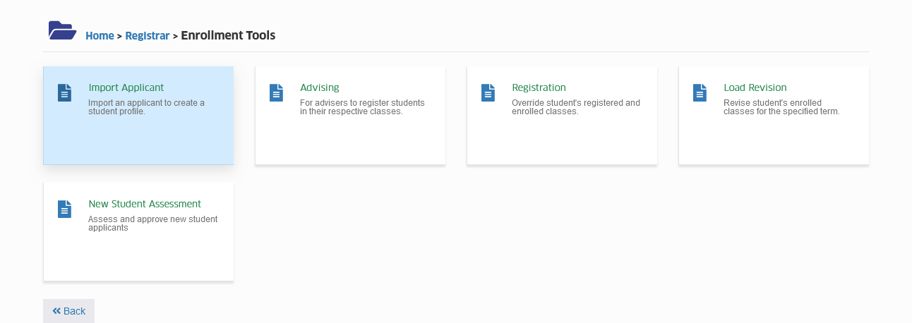 import applicant page