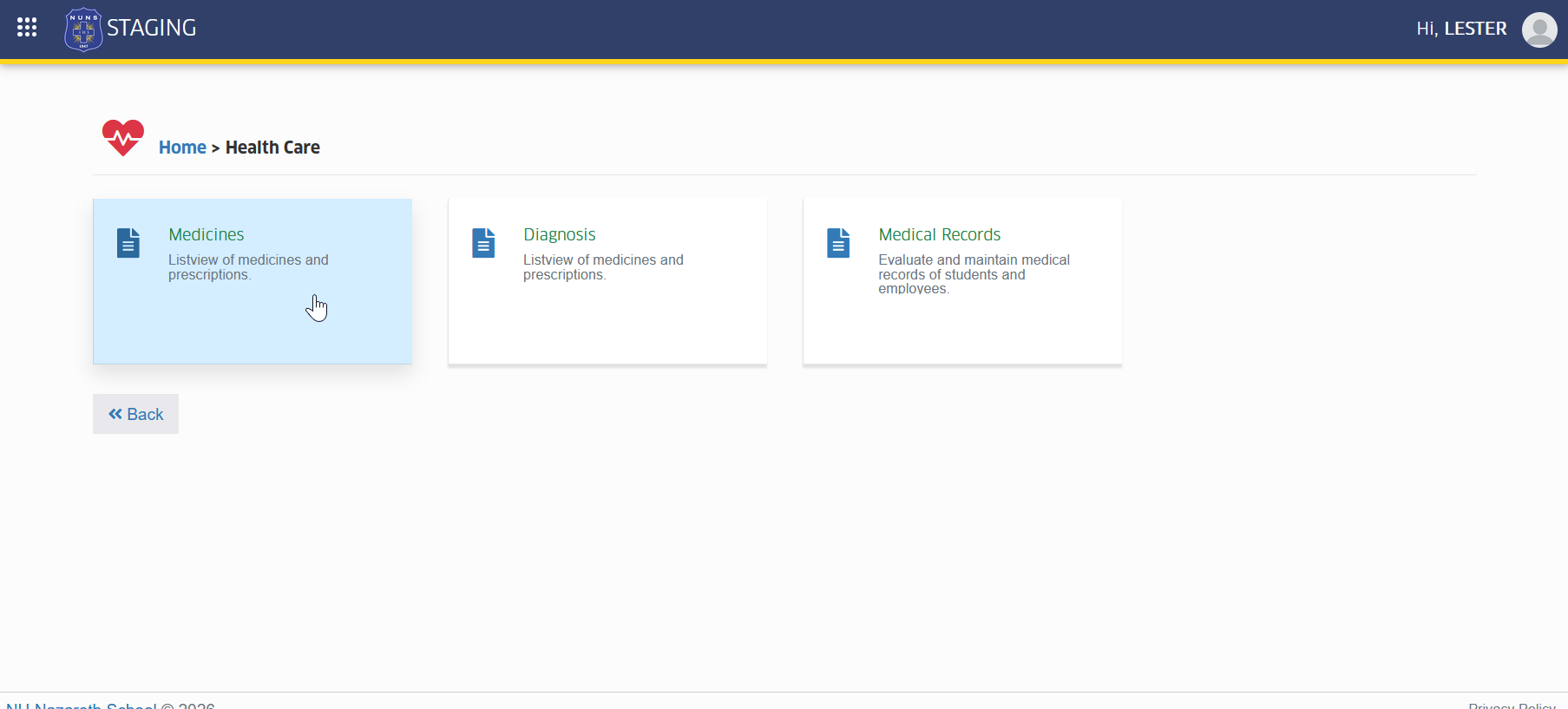 medicine module tab
