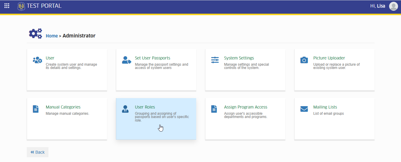 User role module
