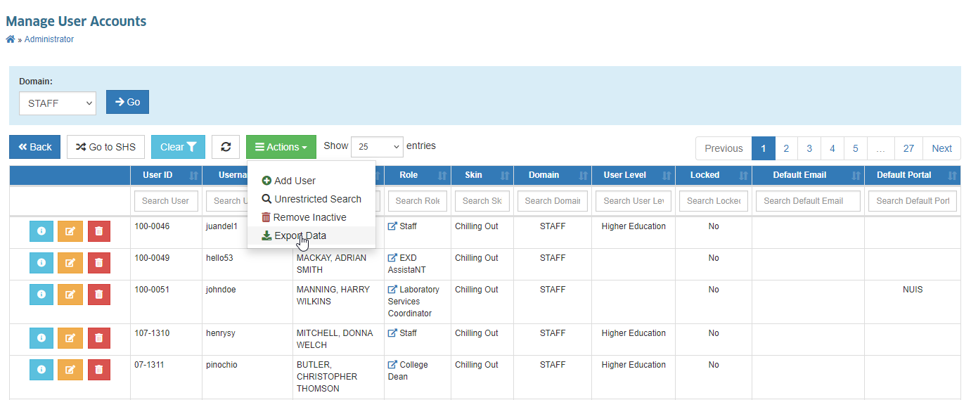 Export Data