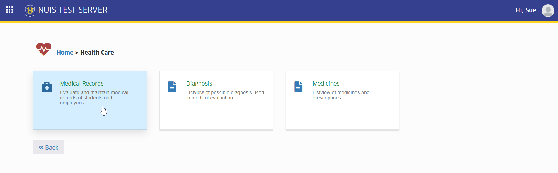 medical records module tab