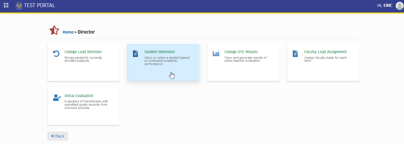 student retention module tab