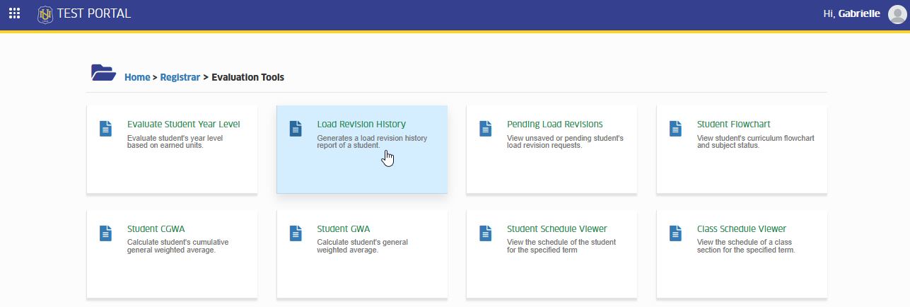 load revision history tab