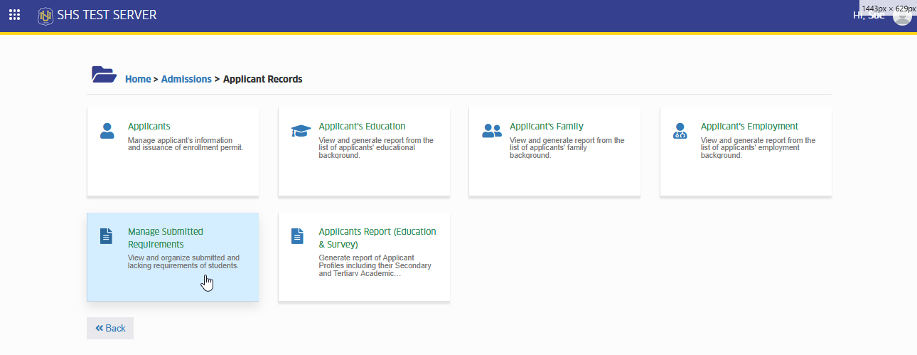 manage submitted requirements