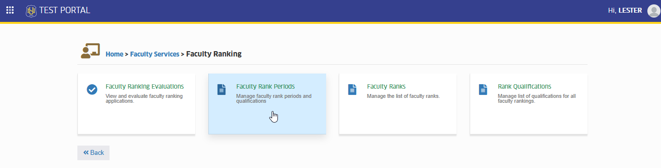 faculty ranking periods