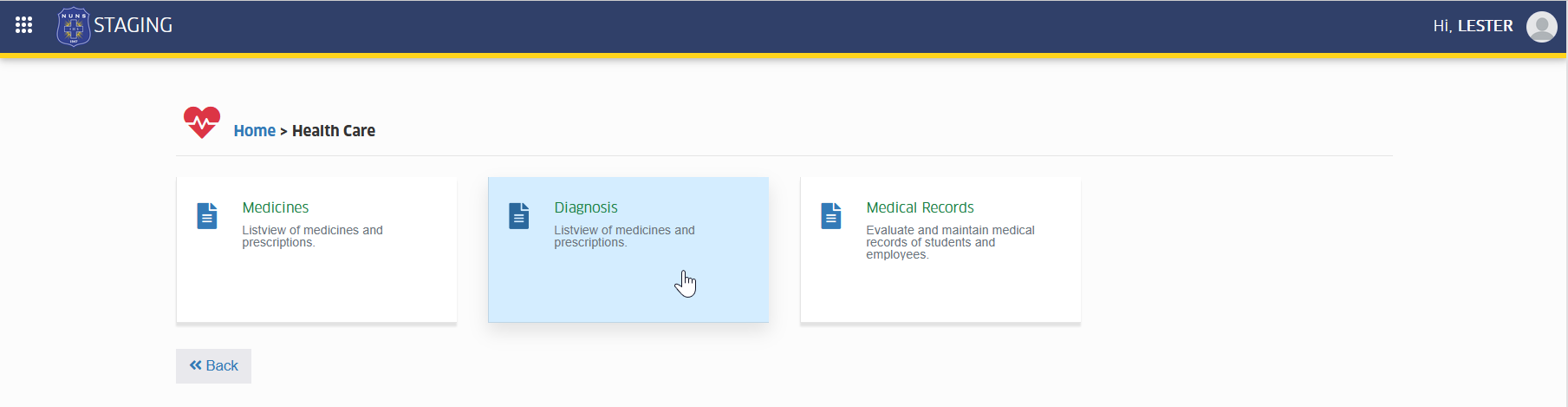diagnosis module tab