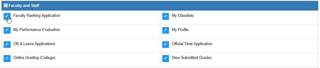 faculty module permissions