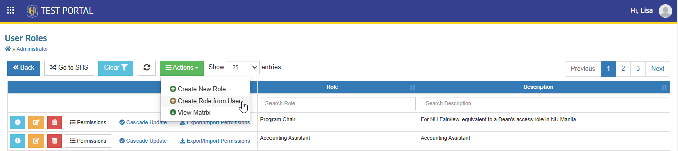 create role from user