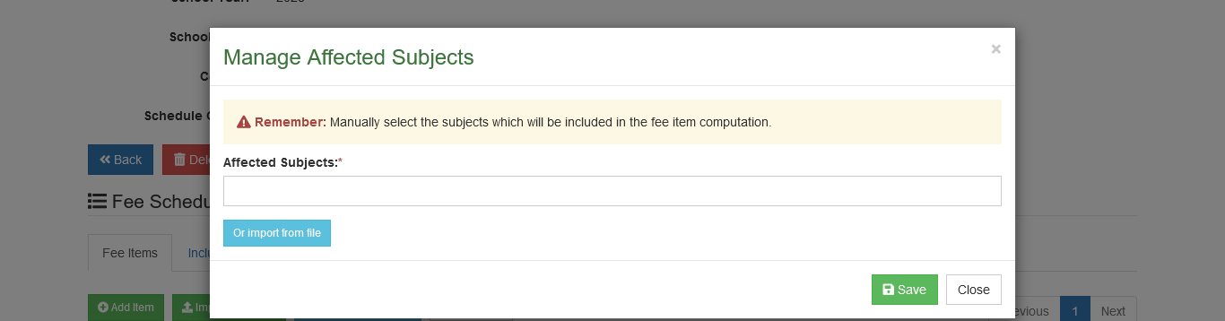 Manage Affected Subjects