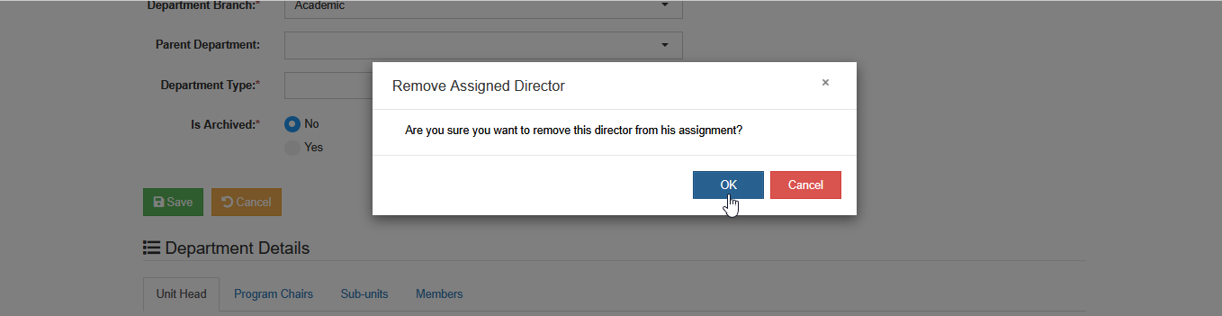 confirm remove director