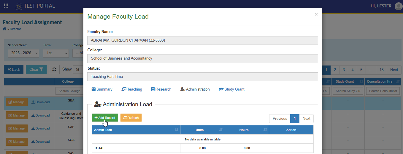 add administration load button