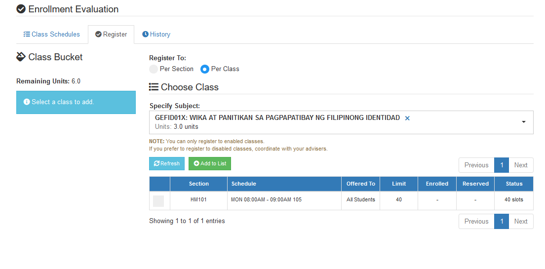 specify class