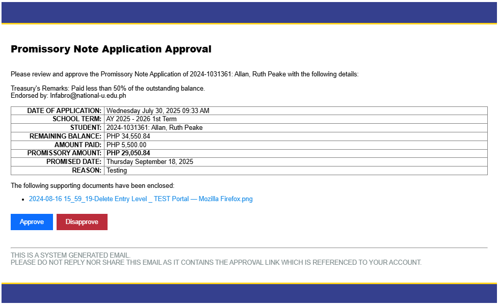 approve in email