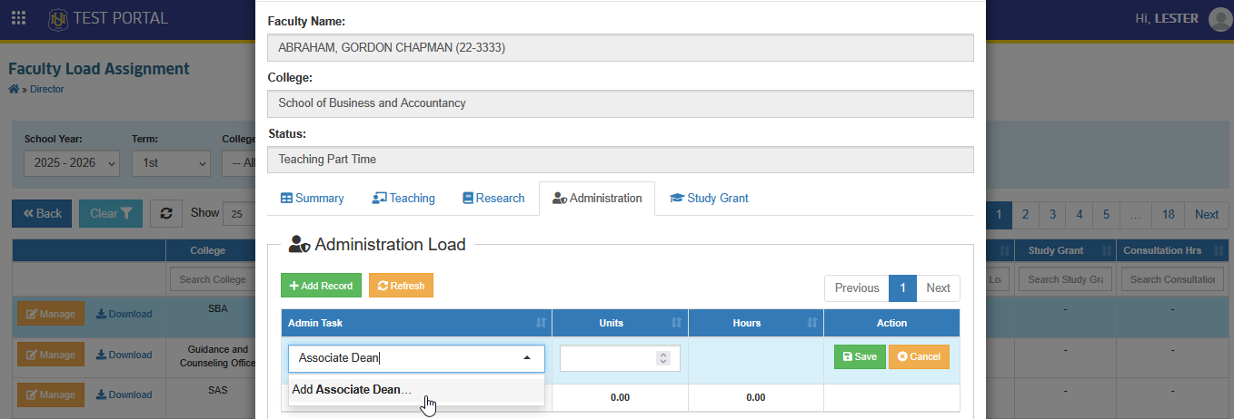 add admin task