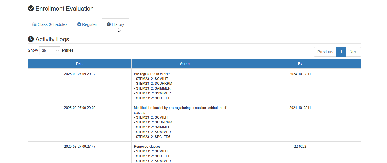 history tab