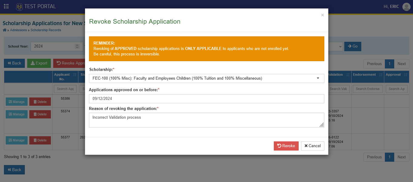revoke approval form