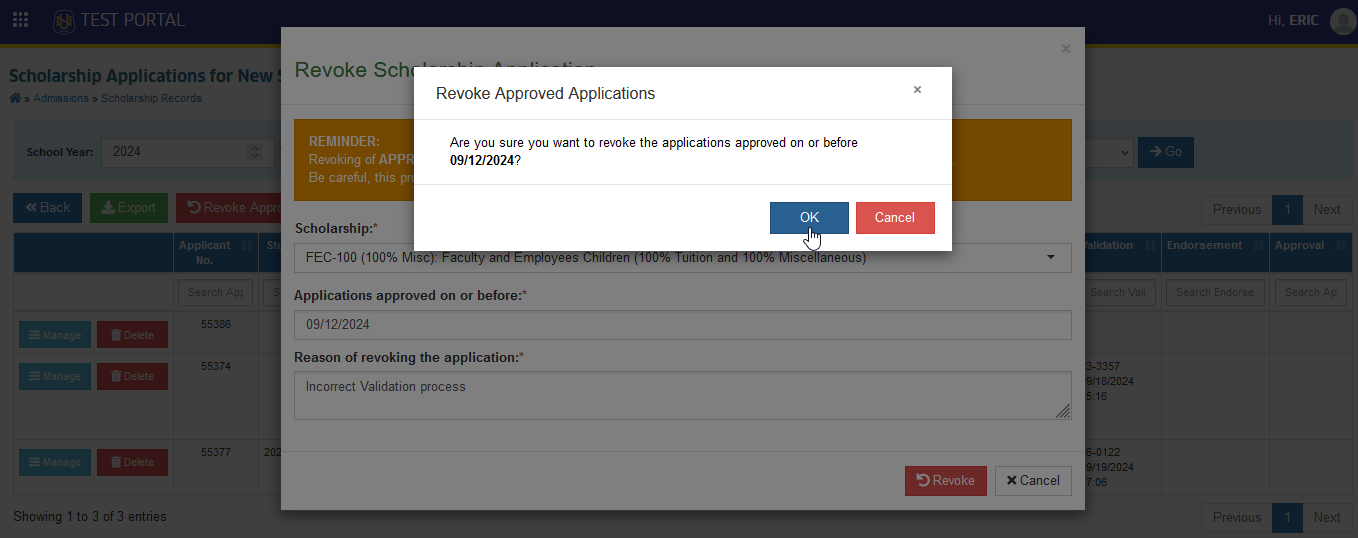 revoke button