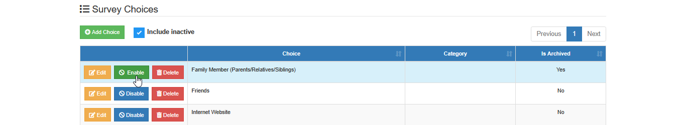 enable button