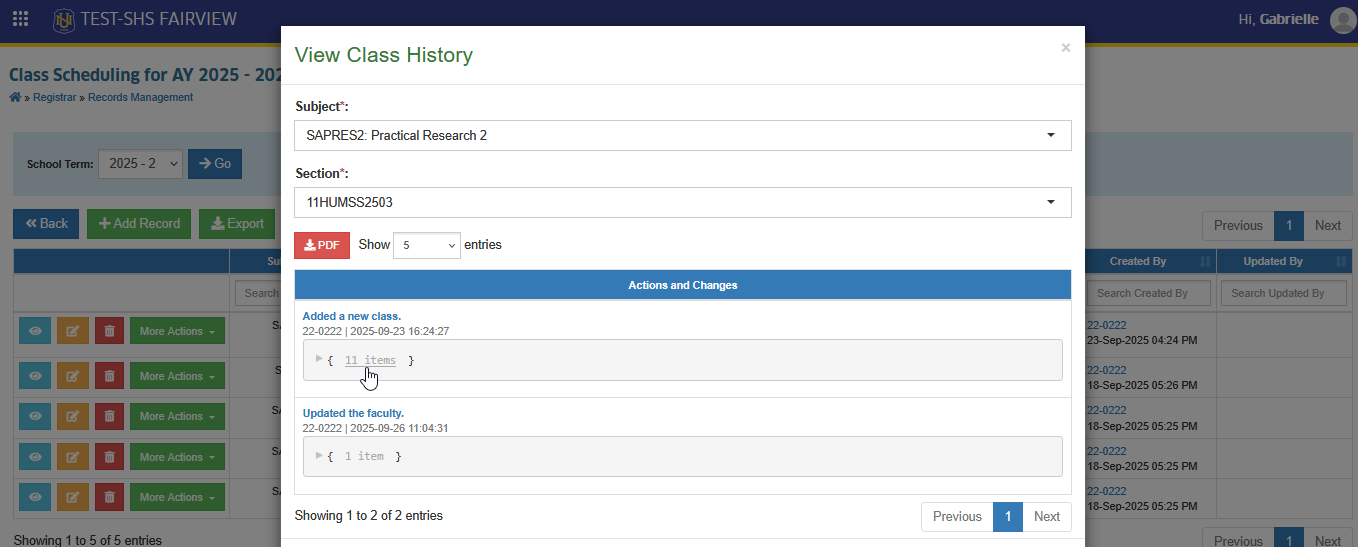 view history
