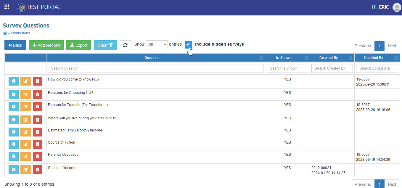 include hidden surveys