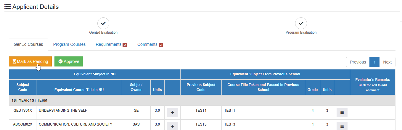 Set as Pending