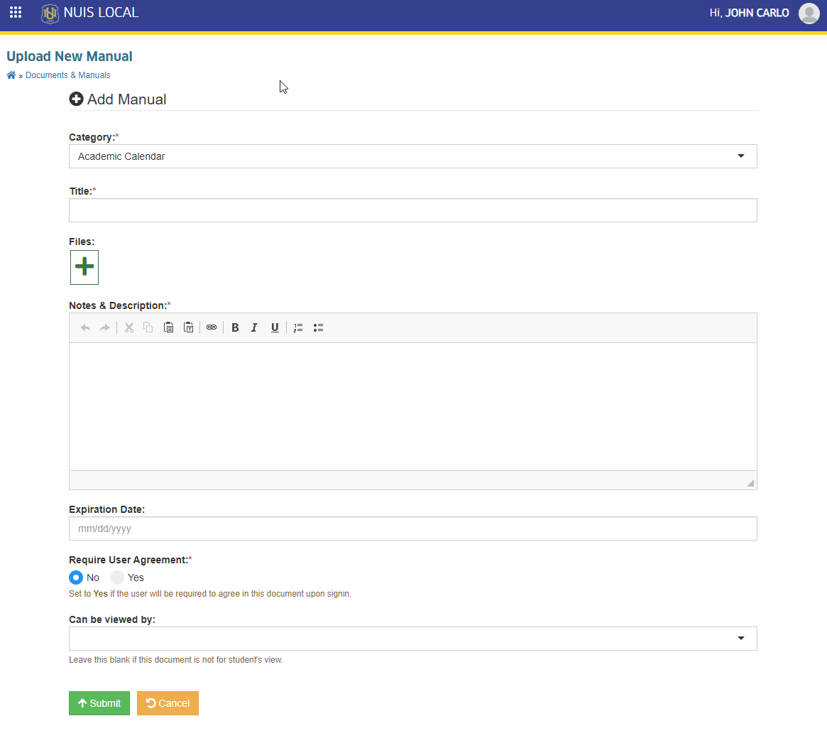 Add Form