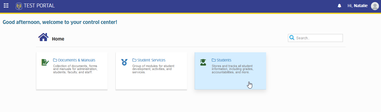 students module tab