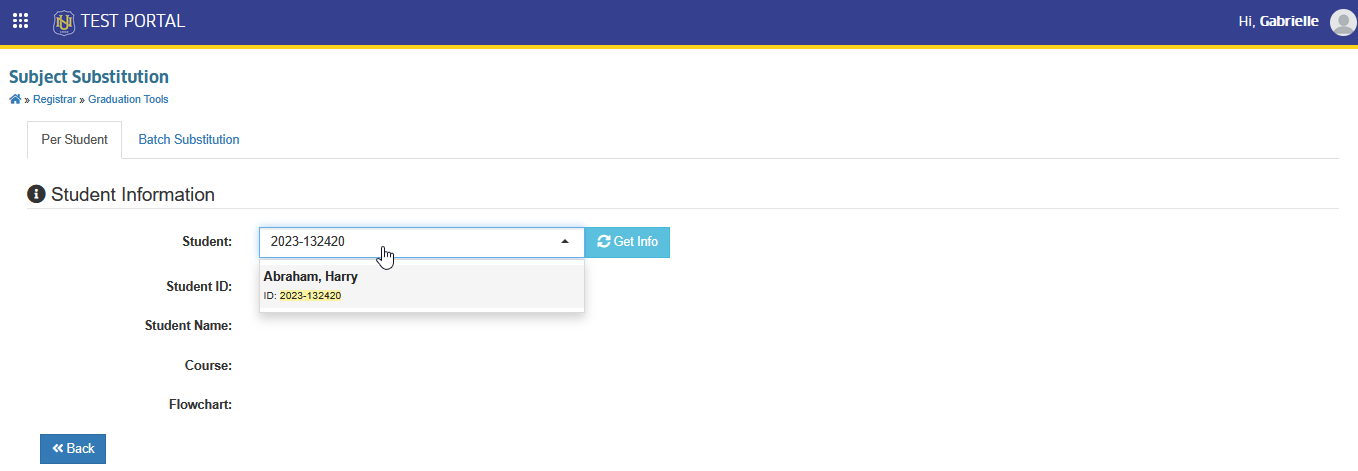 enter student id