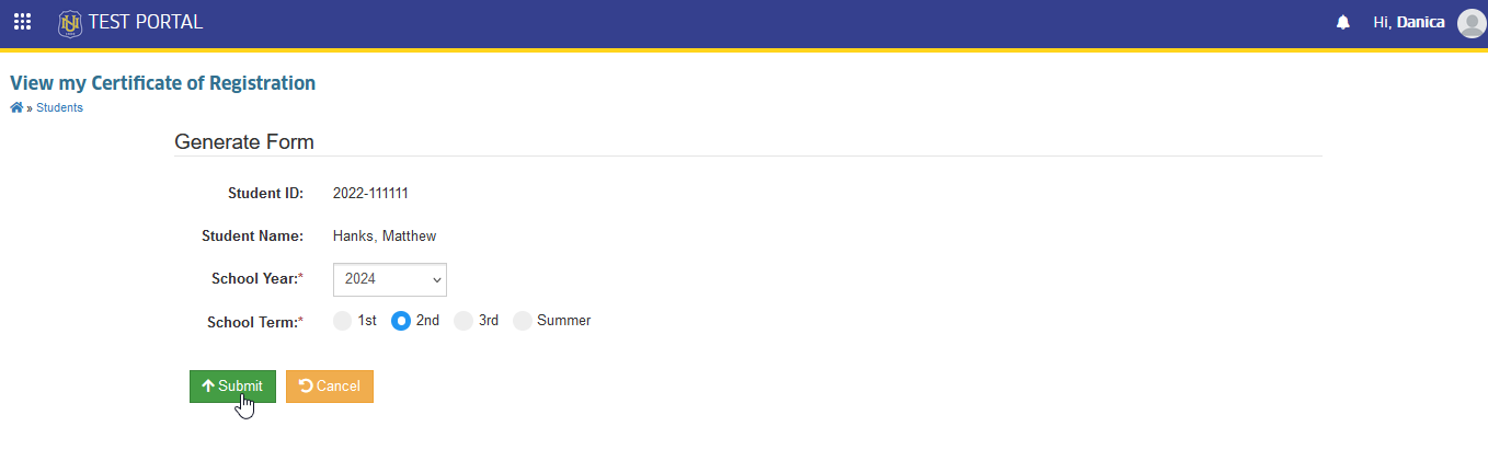 view certificate of registration