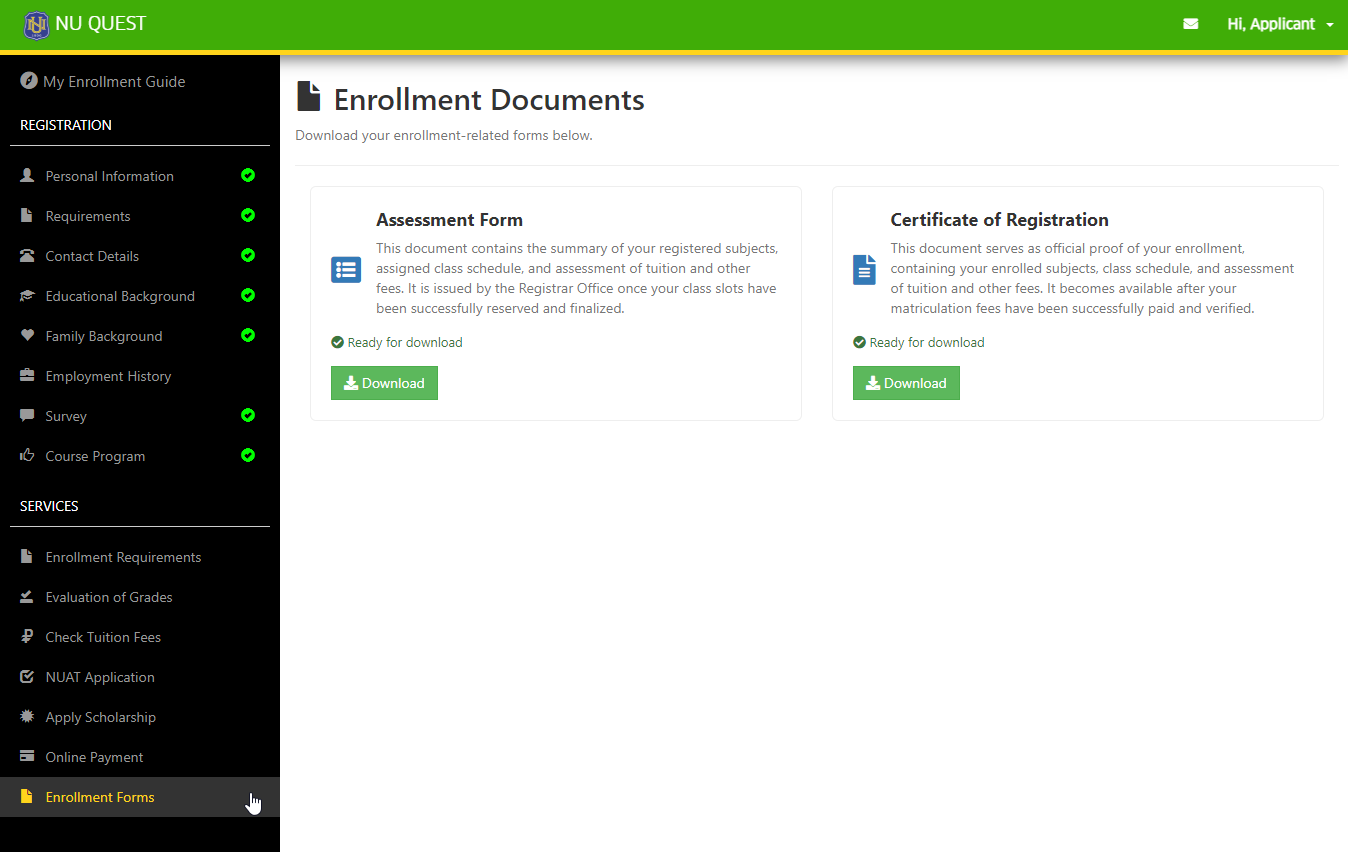 Enrollment Forms