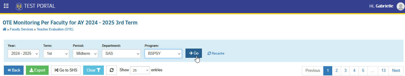 go button