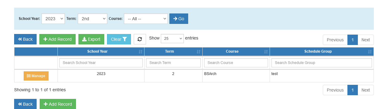 Fee Schedule
