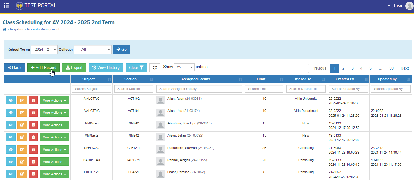add new class schedule