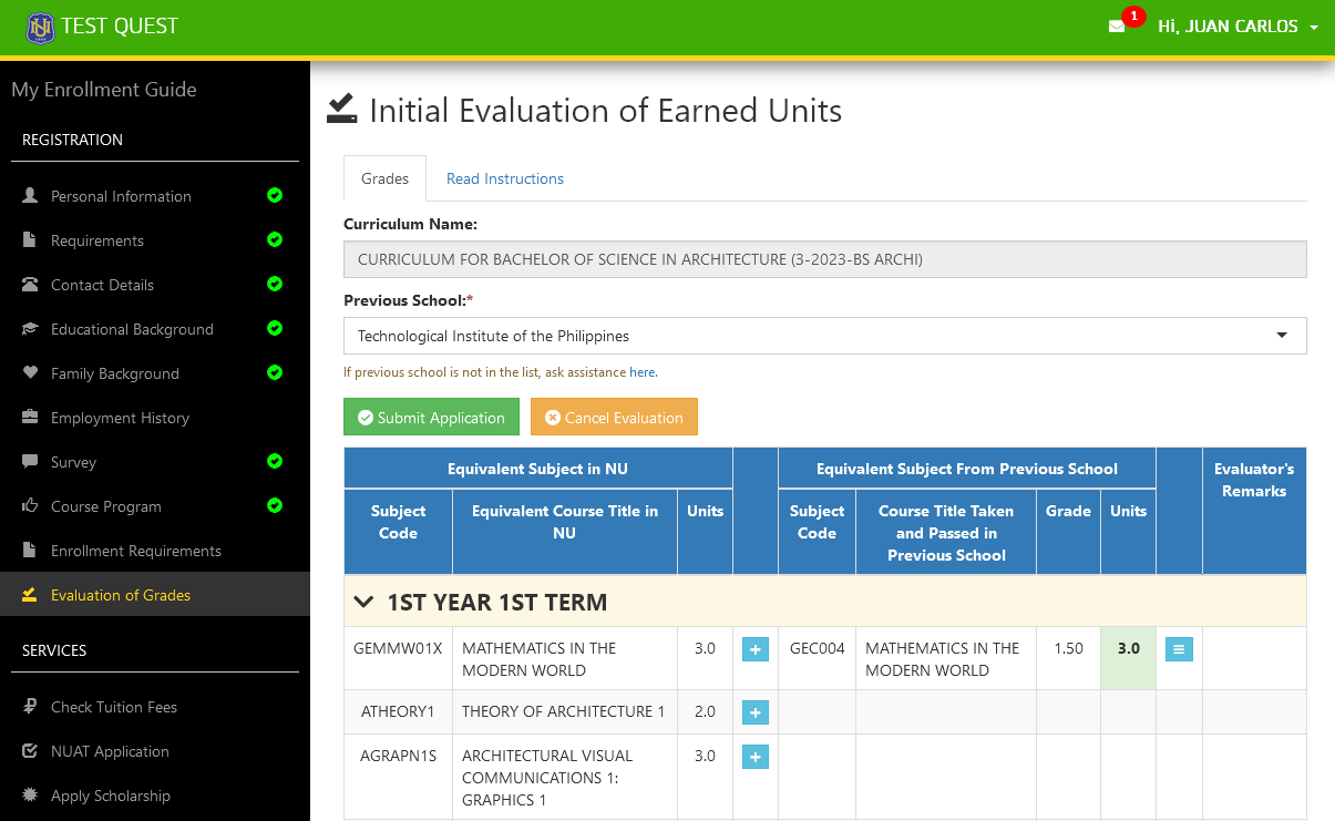 Encoding of Grades