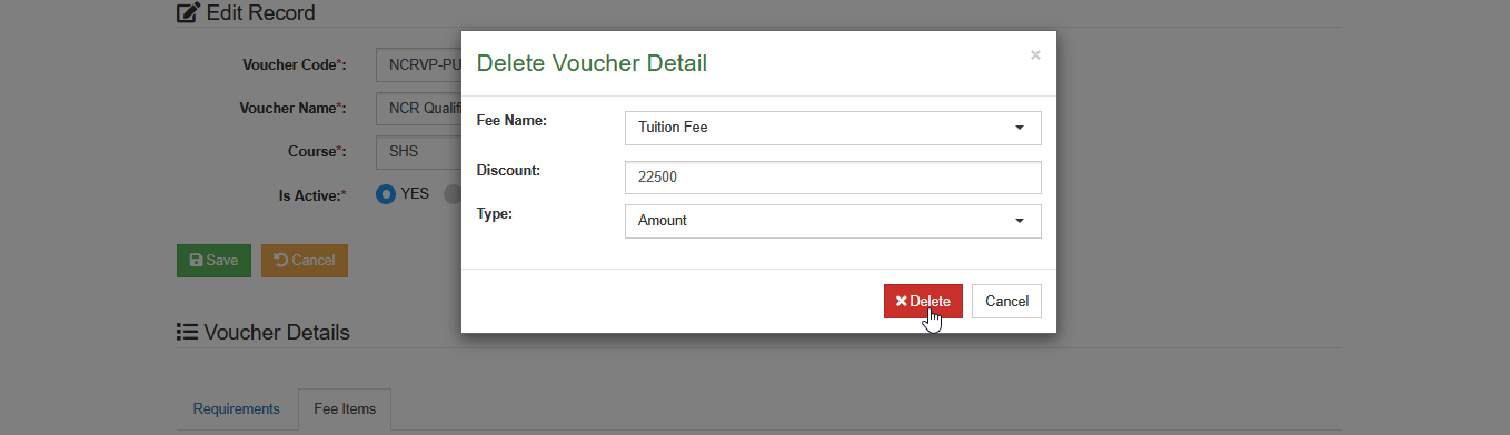 delete fee item button 2