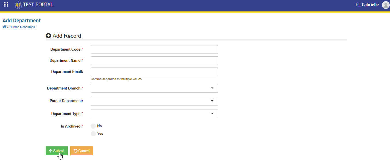 submit button