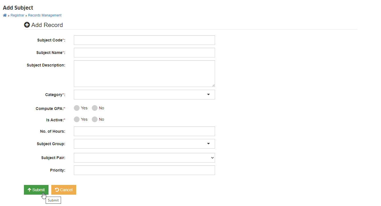 add subject