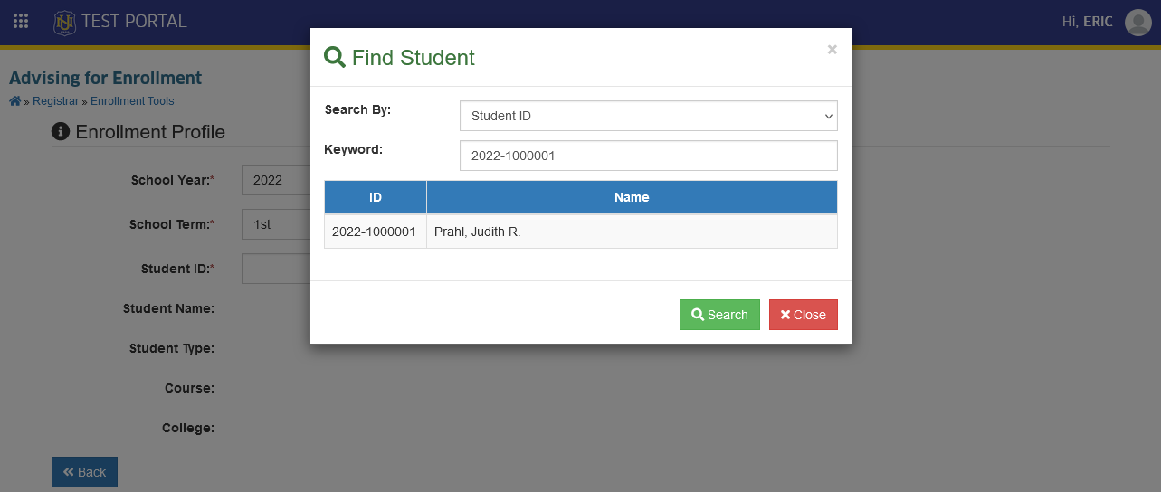 search student