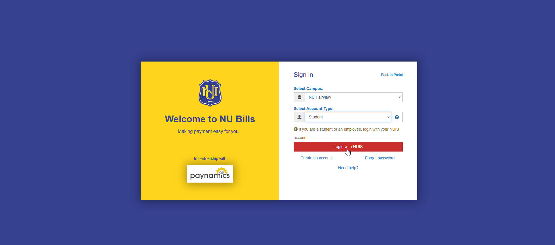 nu bills login