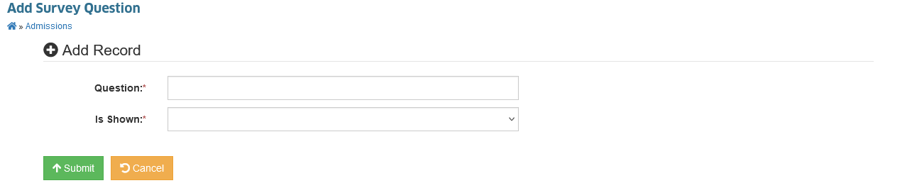 add survey questions page