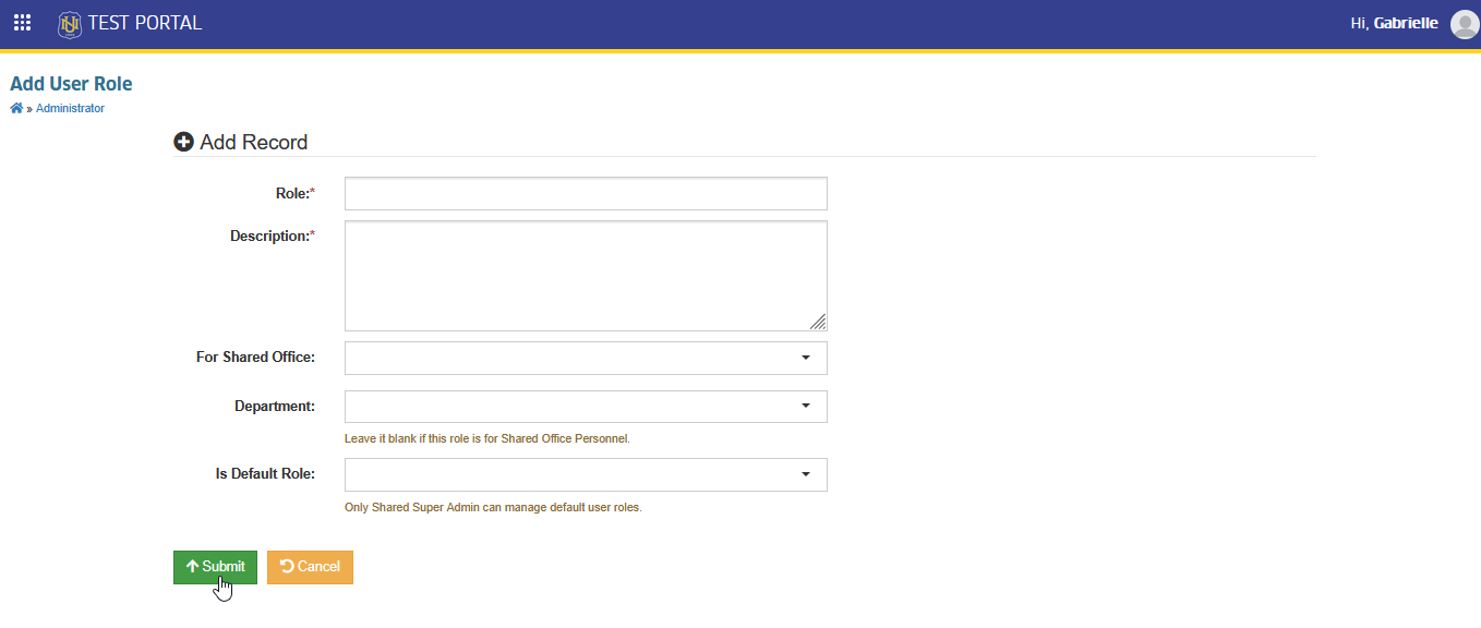 submit button