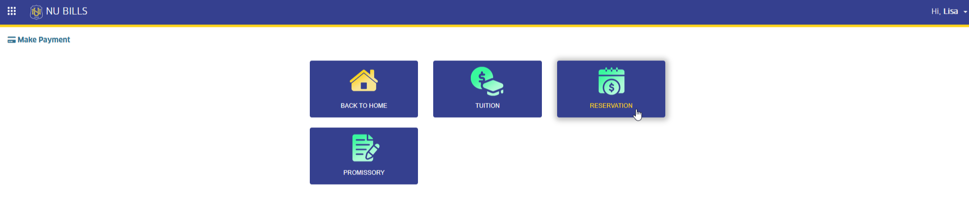 reservation module tab