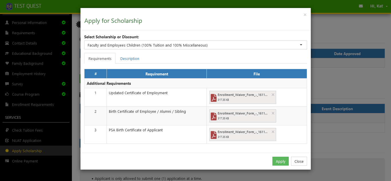 select scholarship