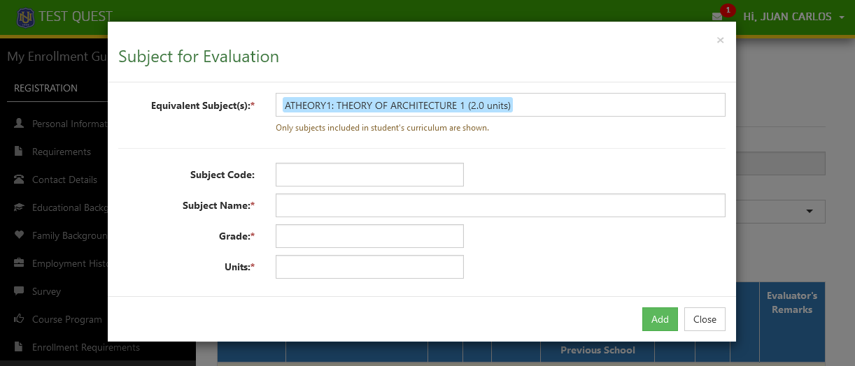 Adding of Grades