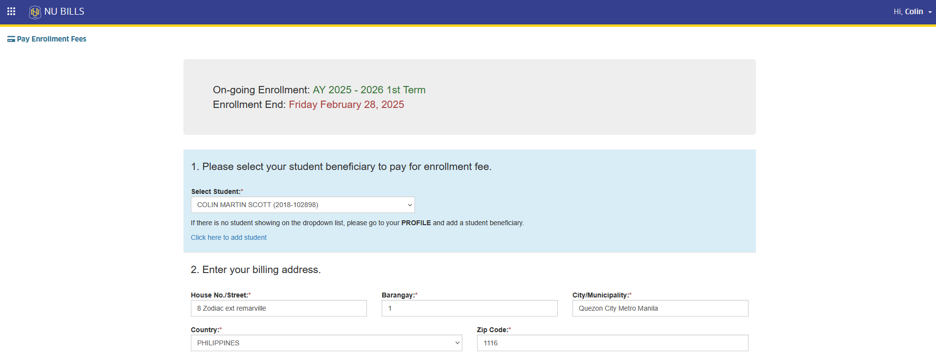 select student