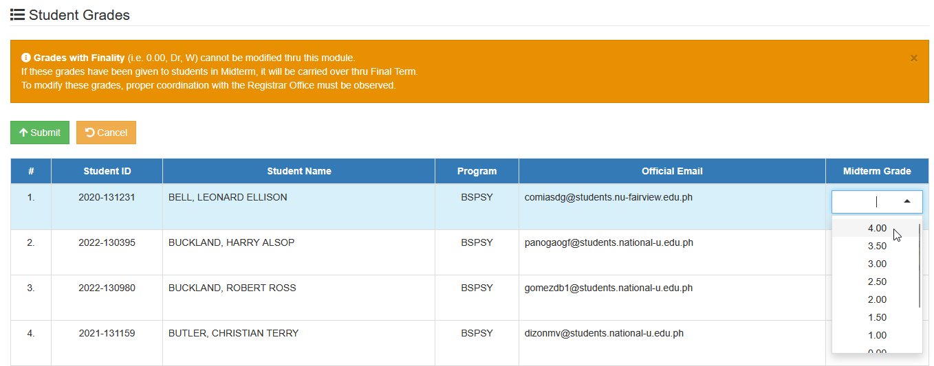 encode grades