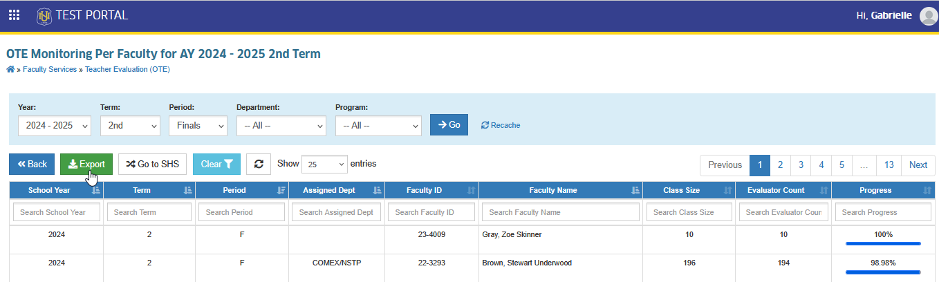 export ote monitoring