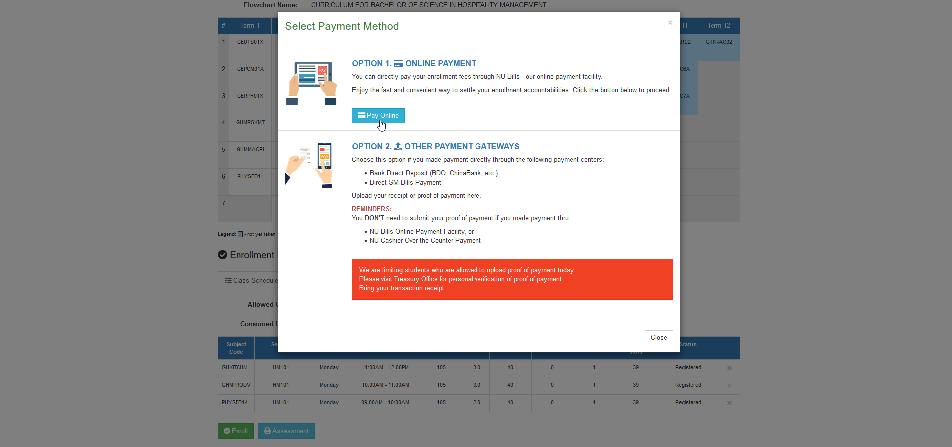 payment method selection